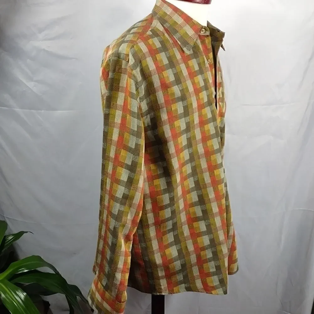 Norm Thompson Fall Color Check Shirt - Picture 3 of 6